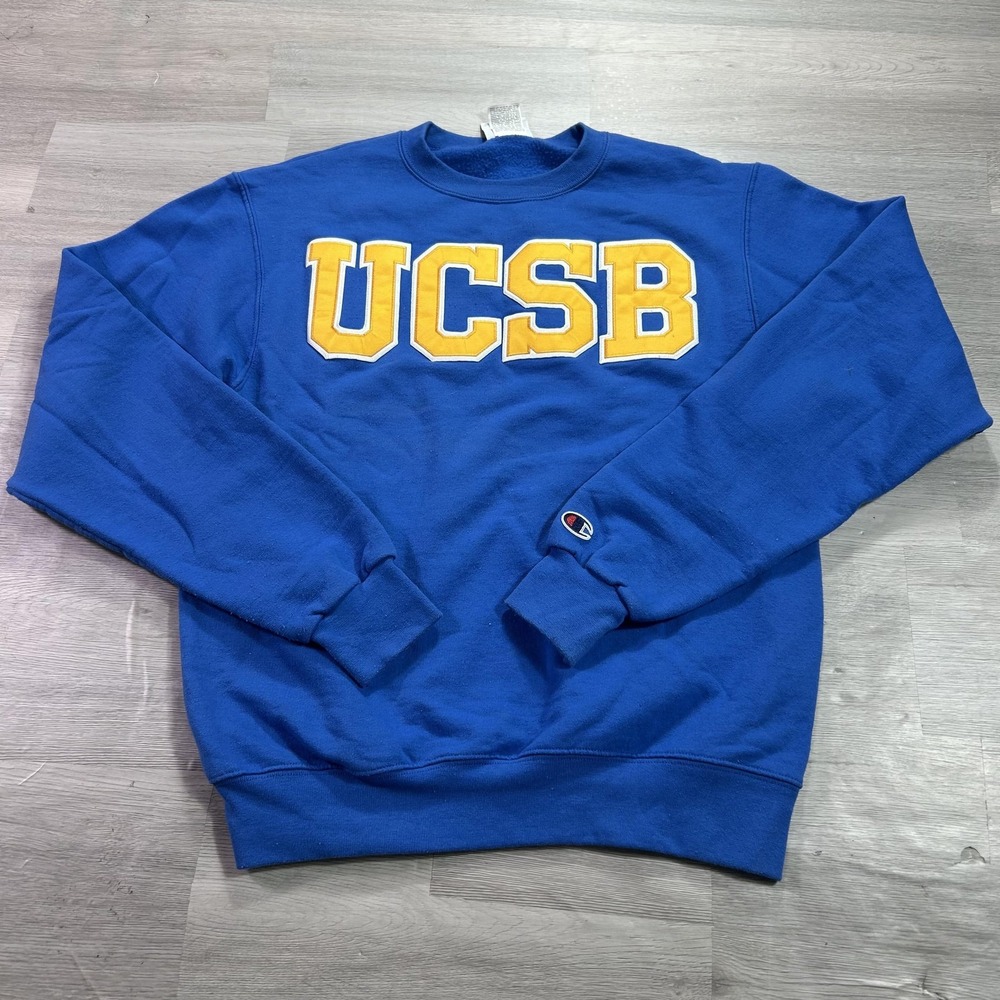 UC Santa Barbara Gauchos Sweatshirt Crewneck Mens Small Blue NCAA Champion